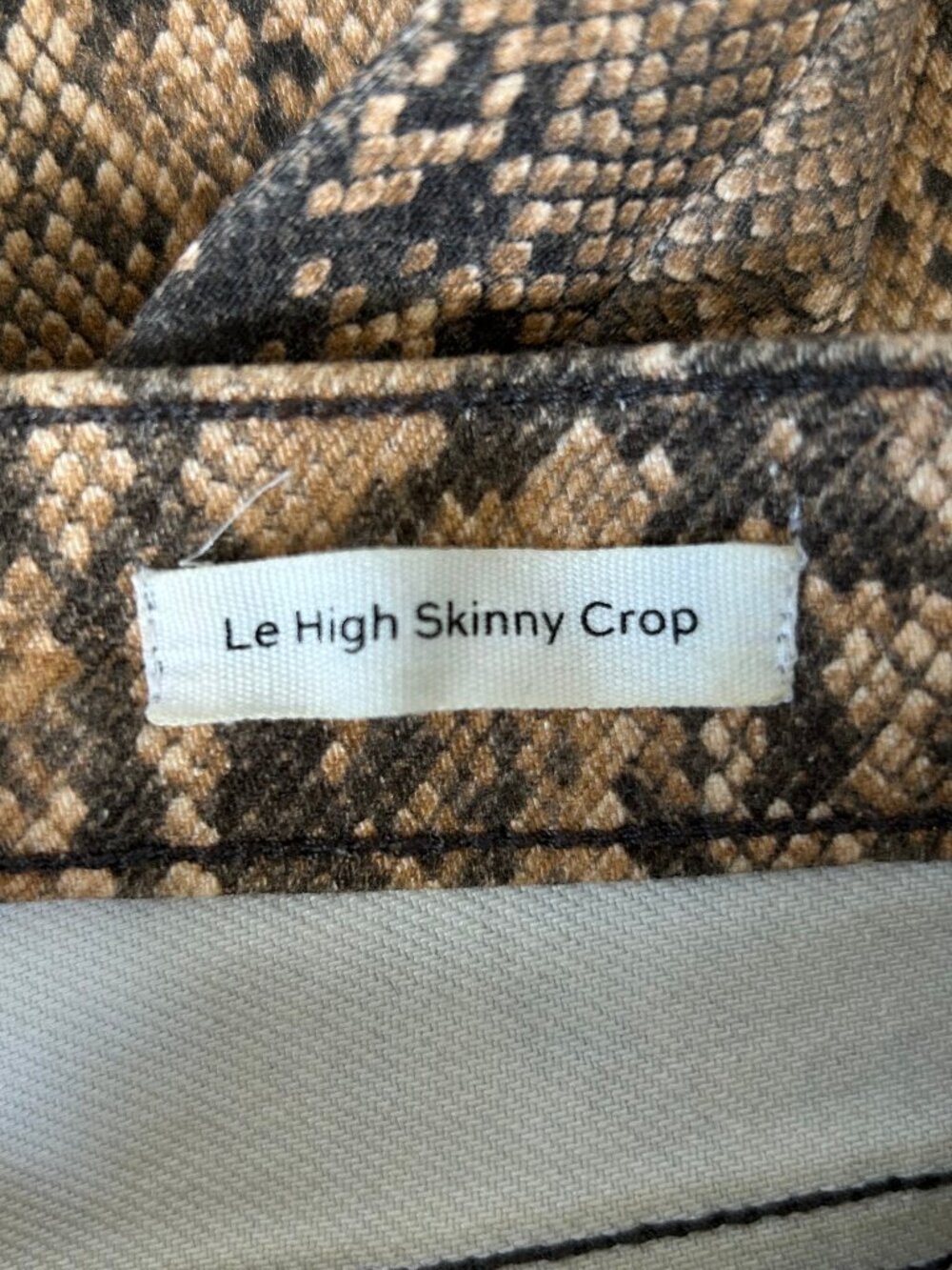 FRAME Le High Skinny Crop Coated Python Jeans Women Size 27 Snake Print - Picture 6 of 11